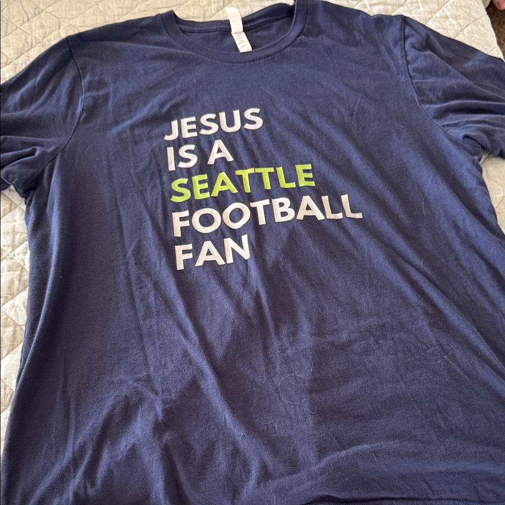 Bella Canvas Seattle Football Navy Blue T-Shirt